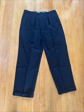 Slates Men's Classic Pleated Dress Pants - Black men’s 36x30